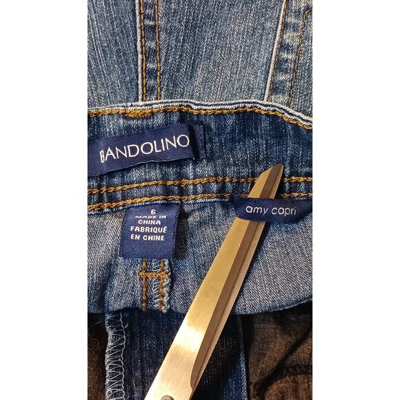Bandolino Juniors Amy Capri with Ties Denim Jean Pants Size 6 - Picture 3 of 6